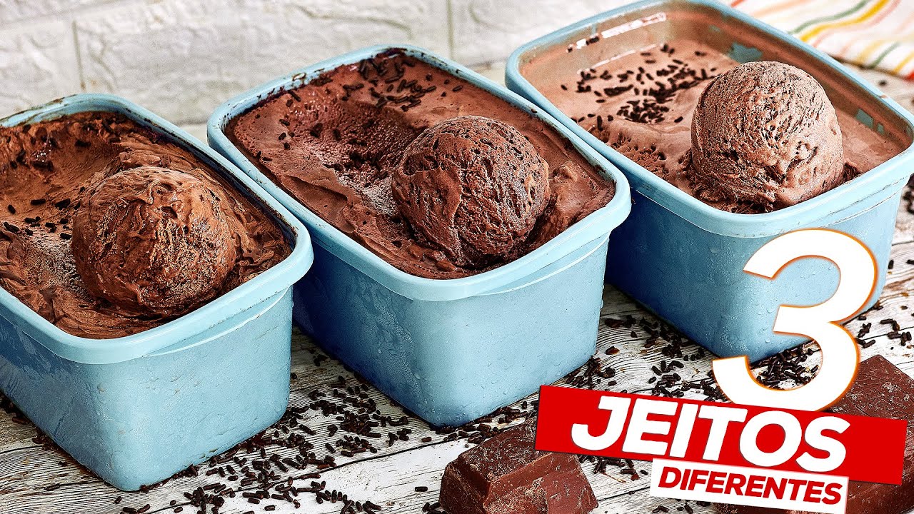 3 RECEITAS PERFEITAS DE SORVETE DE CHOCOLATE | SUPER CREMOSO