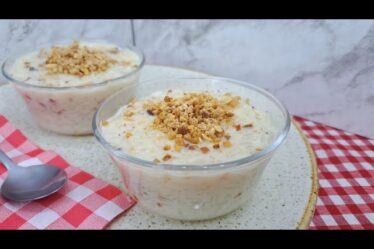 ARROZ DOCE COM PAÇOQUINHA E AMENDOIM SOBREMESA JUNINA CREMOSA E IRRESISTÍVEL | NOSSA COZINHA