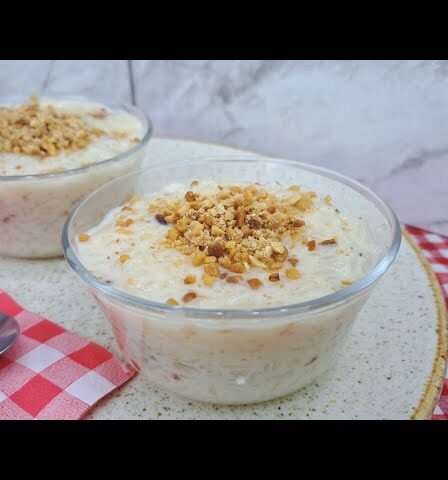 ARROZ DOCE COM PAÇOQUINHA E AMENDOIM SOBREMESA JUNINA CREMOSA E IRRESISTÍVEL | NOSSA COZINHA