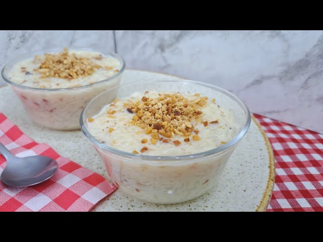 ARROZ DOCE COM PAÇOQUINHA E AMENDOIM SOBREMESA JUNINA CREMOSA E IRRESISTÍVEL | NOSSA COZINHA