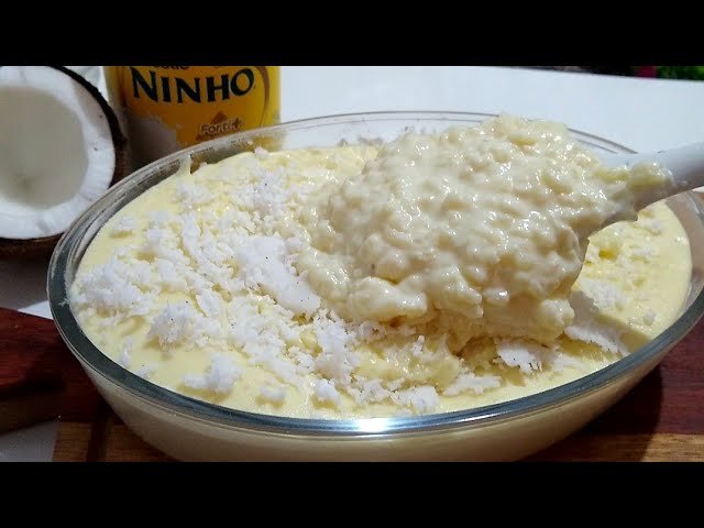 ARROZ DOCE CREMOSO DE LEITE NINHO COM COCO FRESCO - Viciei de tão gostoso