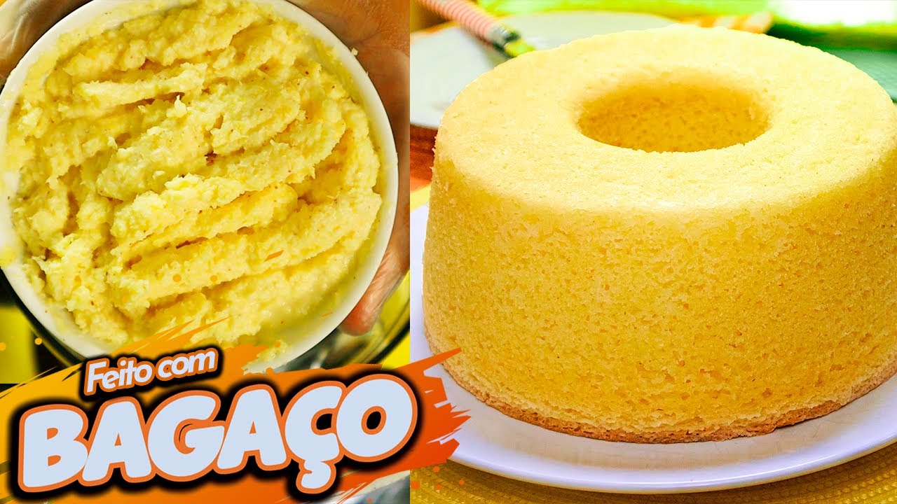 BOLO DE BAGAÇO DE MILHO Simples, Fofinho e Cremoso