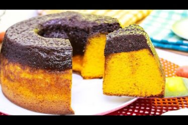 BOLO DE CENOURA INVERTIDO - já saí do Forno RECHEADO