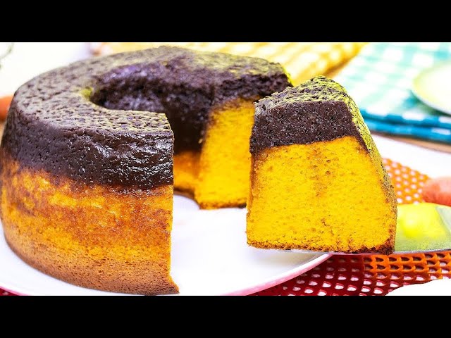 BOLO DE CENOURA INVERTIDO - já saí do Forno RECHEADO