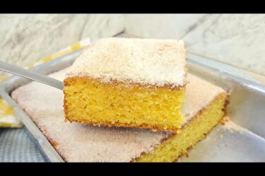 BOLO DE FUBÁ COM CASQUINHA DE LEITE CONDENSADO AÇÚCAR E CANELA | NOSSA COZINHA