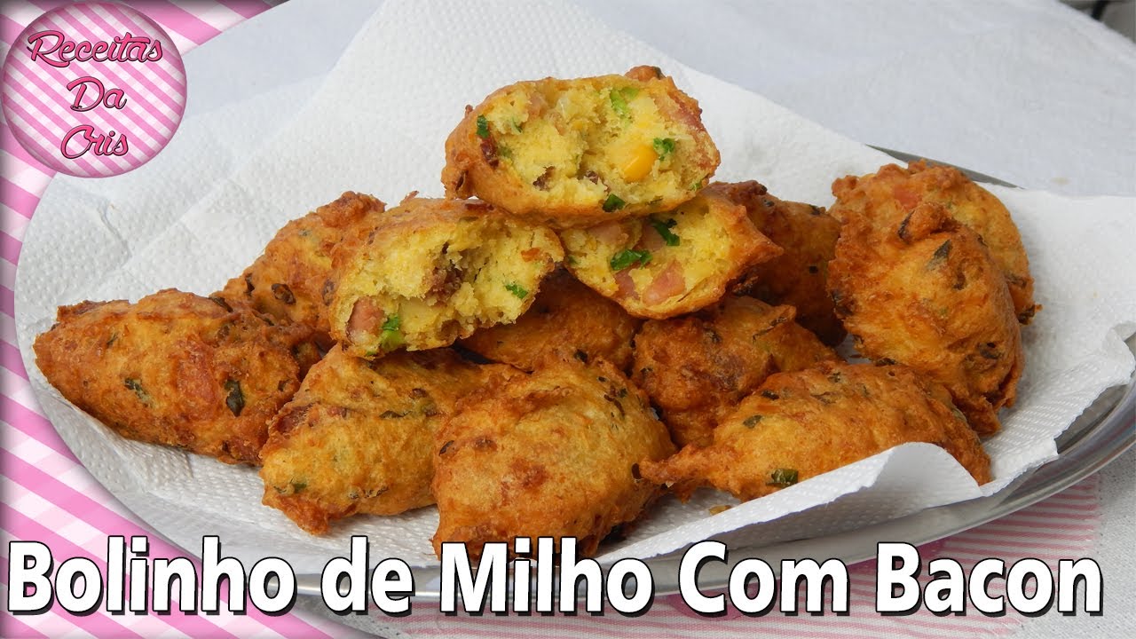 [ESPECIAL FESTA JUNINA] - BOLINHO DE MILHO COM BACON | RECEITAS DA CRIS