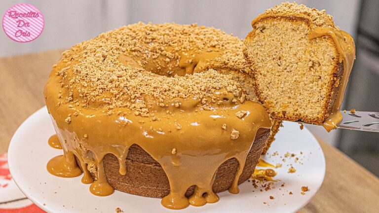 ESPECIAL FESTA JUNINA | BOLO DE PAÇOCA COM COBERTURA CREMOSA DE DOCE DE LEITE | RECEITAS DA CRIS