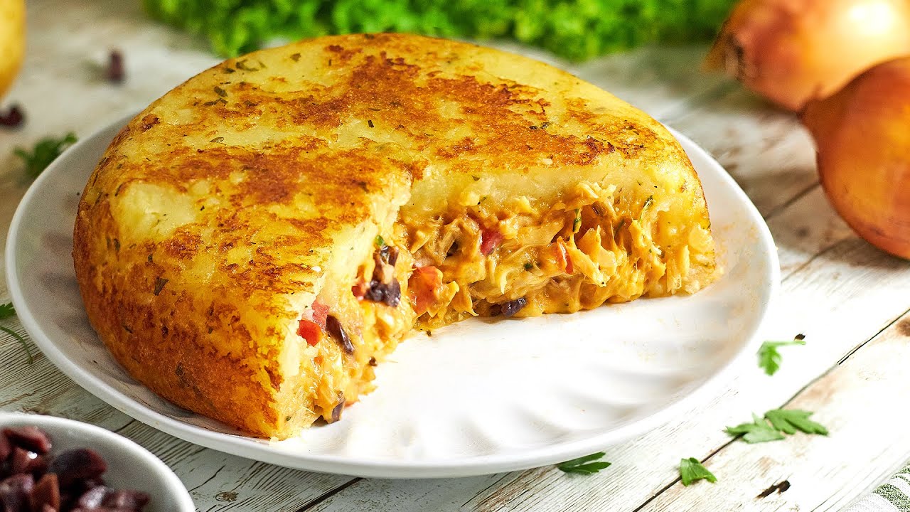 FAÇA TORTA DE BATATA E BACALHAU NA FRIGIDEIRA EM MENOS DE 15 MINUTOS