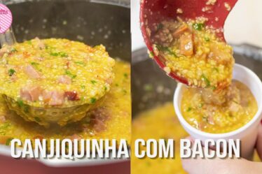 PRONTA EM 10 MINUTOS 😱 CANJIQUINHA DE MILHO COM BACON DE UMA PANELA SÓ!! RECEITAS DA CRIS