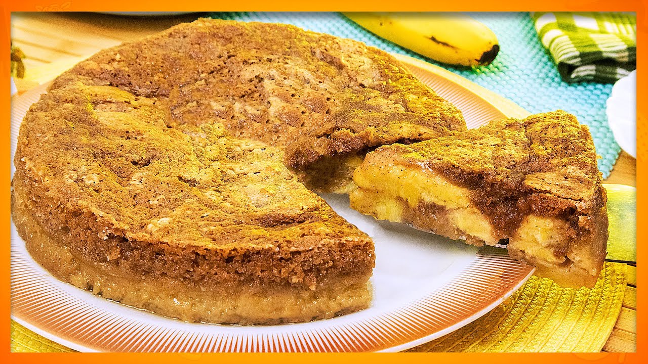 VOCÊ NUNCA COMEU UM BOLO DE BANANA FEITO ASSIM - CROCANTE, CREMOSO E SUCULENTO