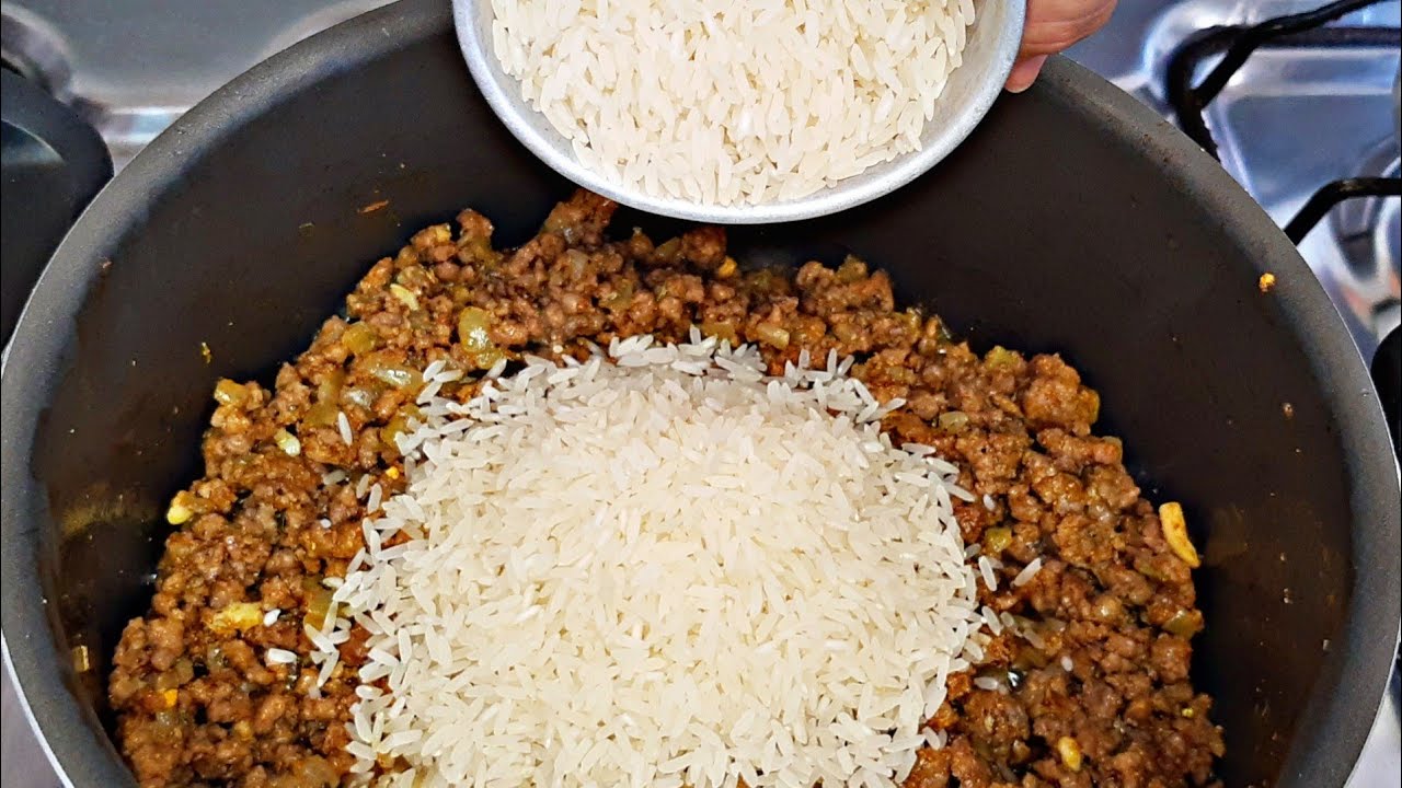 ALMOÇO COMPLETO em POUCOS minutos | receitas fáceis e rapidas |arroz,carne moída