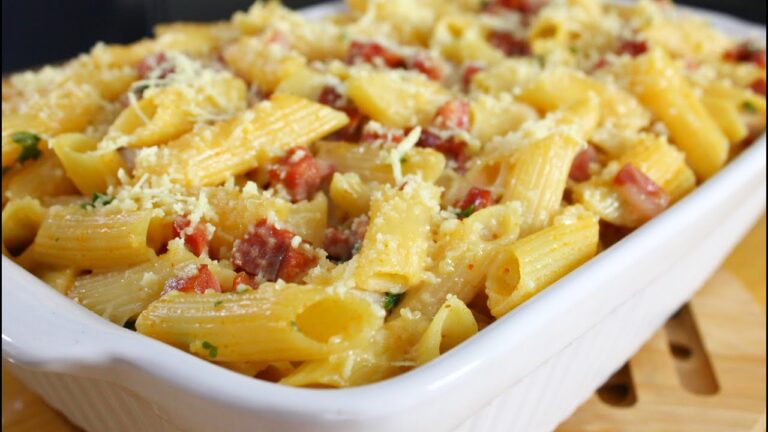 ALMOÇO PRONTO EM ALGUNS INSTANTES - ESSE MACARRÃO CREMOSO É SÓ MISTURAR E LEVAR AO FORNO