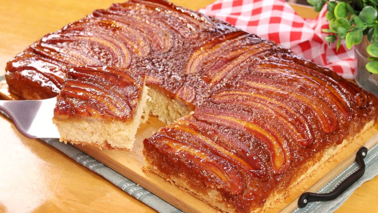 BOLO DE BANANA COM MASSA FOFINHA E SABOROSA QUE DERRETE NA BOCA