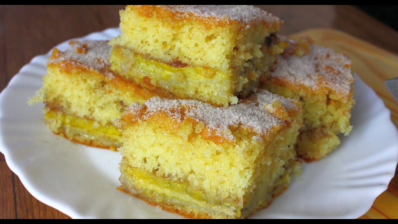 BOLO DE BANANA QUE JÁ SAI RECHEADO DO FORNO - RECEITA DE BOLO MARAVILHOSA PARA O LANCHE