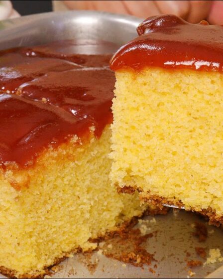 BOLO DE FUBÁ SEM TRIGO COM GOIABADA - CRESCE MUITO E FICA FOFINHO