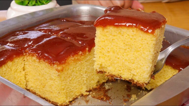 BOLO DE FUBÁ SEM TRIGO COM GOIABADA - CRESCE MUITO E FICA FOFINHO