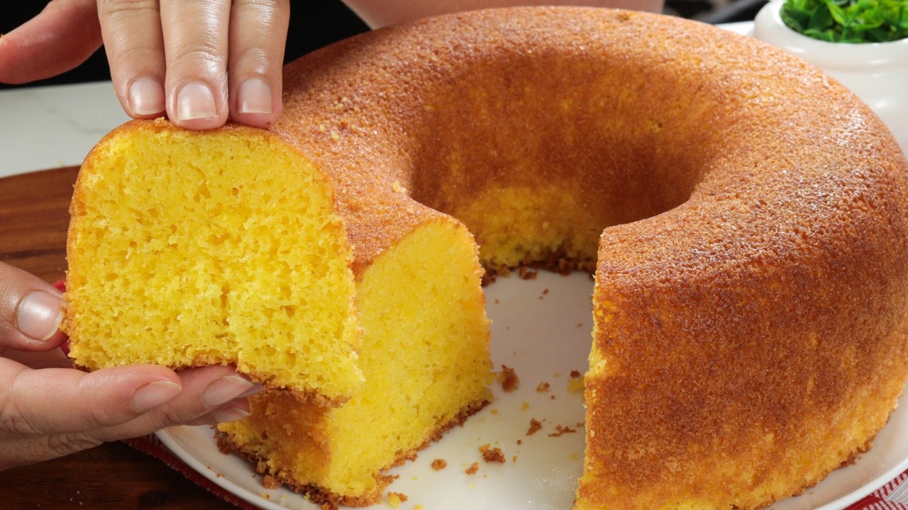 BOLO DE LARANJA SEM TRIGO E SEM LEITE MUITO FOFINHO E SABOROSO - IMPOSSIVEL RESISTIR