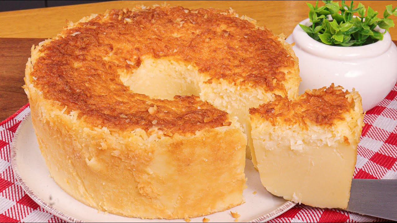 BOLO MOÇA DE COCO CREMOSO COM AMIDO DE MILHO - BOLO MOLE - BOLO NORDESTINO - BOLO PEGA MARIDO