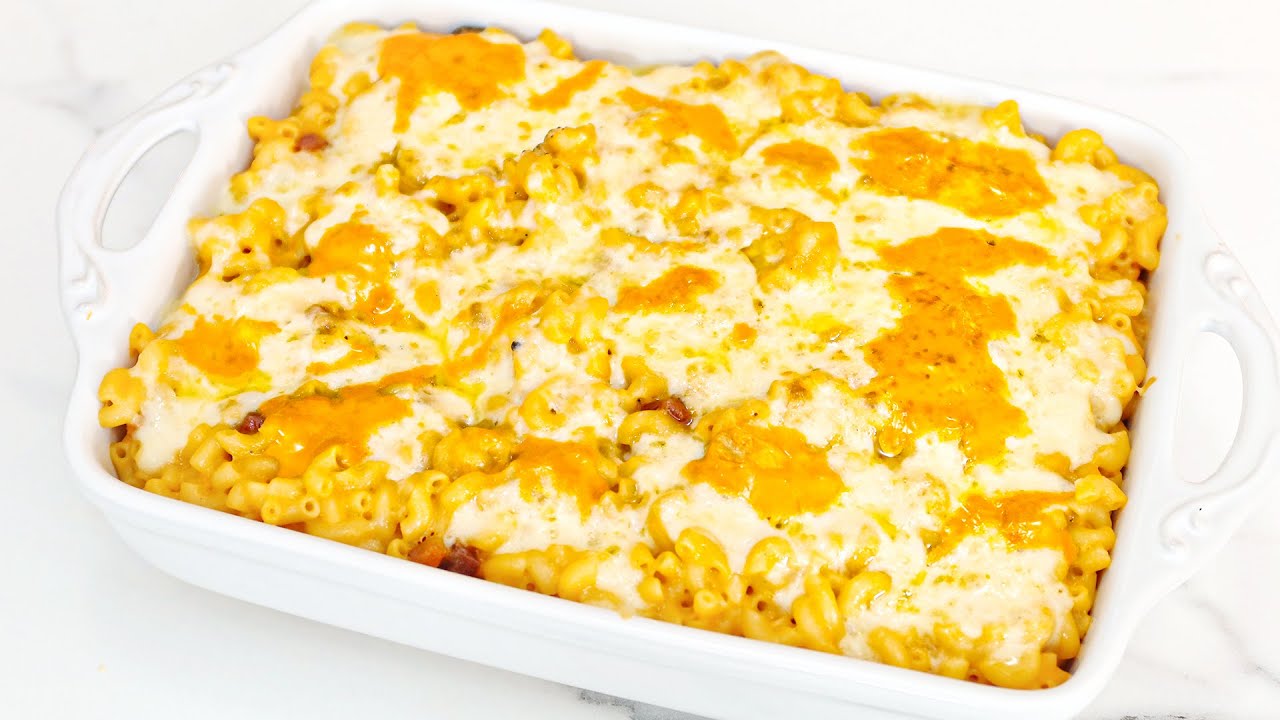 MACARRÃO COM QUEIJO CREMOSO NO FORNO | MAC 'N CHEESE CHEDDAR E BACON