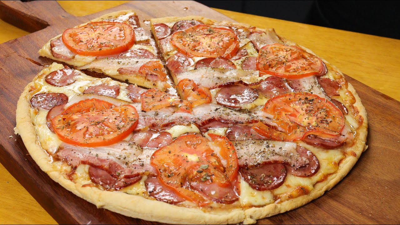 MASSA DE PIZZA DE CREME DE LEITE FEITA EM POUCOS MINUTOS - PIZZA RAPIDA E FÁCIL