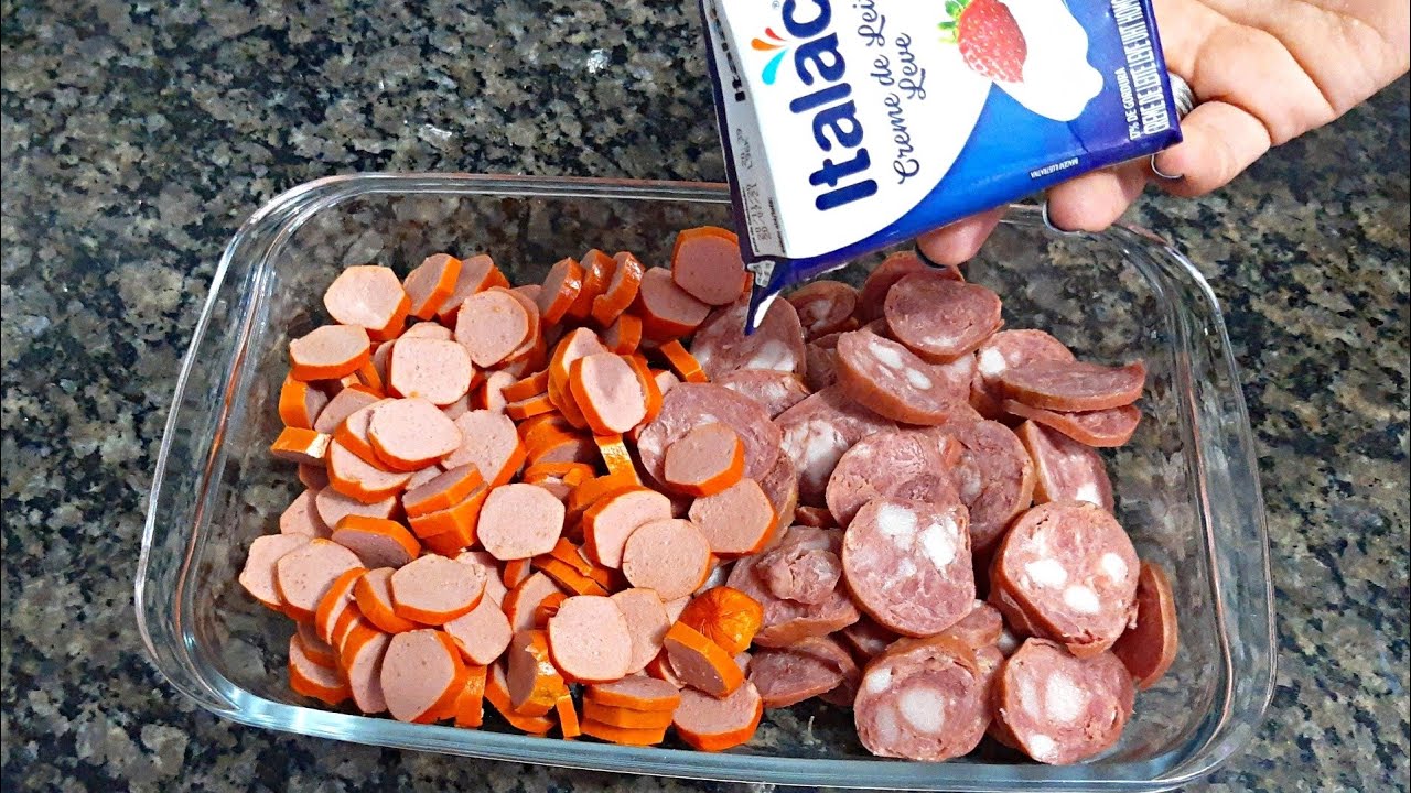 MELHOR ALMOÇO/JANTAR USANDO SALSICHAS E LINGUIÇA CALABRESA | receitas fáceis e rapidas |Macarrão
