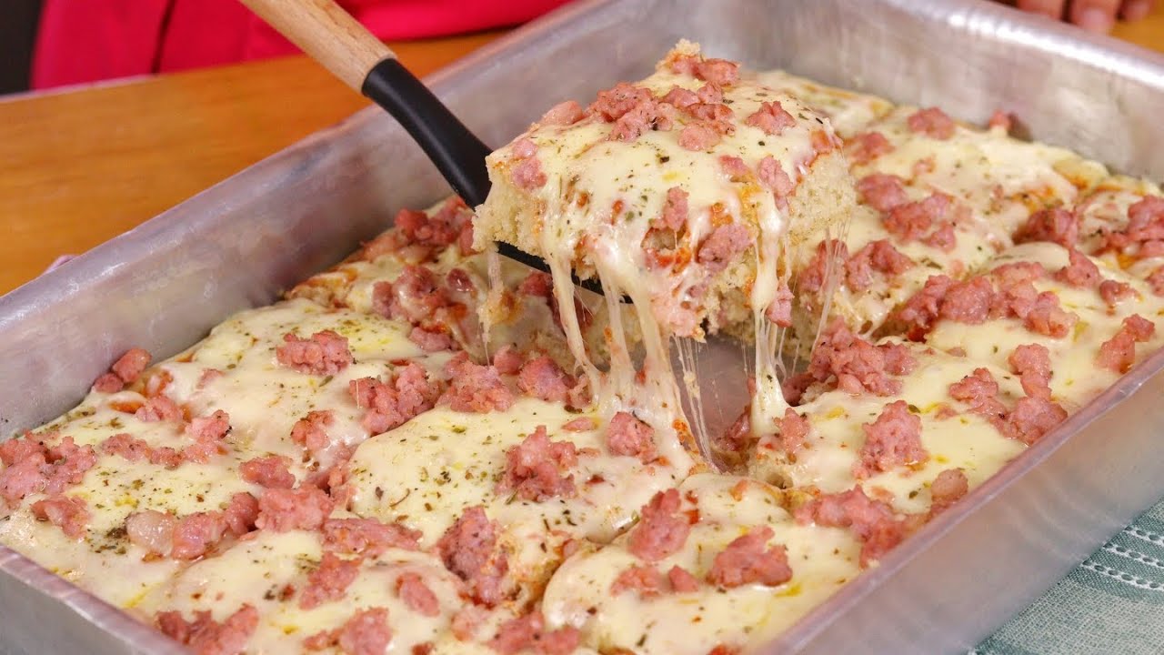 NÃO PERCA TEMPO! FAÇA AINDA HOJE ESSA PIZZA SEM SOVAR NO TABULEIRO - MASSA LEVE E FOFINHA