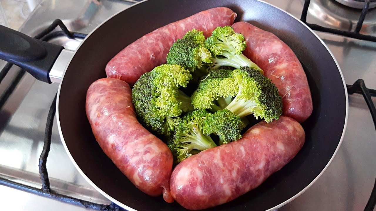 O MELHOR ALMOÇO COM LINGUIÇA | receitas fáceis e rapidas|receitas com linguiça|brócolis Almoço