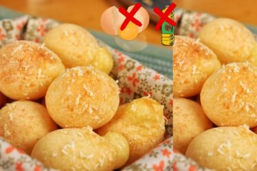 O PÃO DE QUEIJO MAIS LEVE DO MUNDO! ESSE TRUQUE VAI TE SURPREENDER! PÃO DE QUEIJO SEM ÓLEO, SEM OVOS