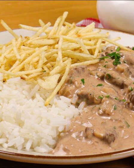 RECEITA DE STROGONOFF DE CARNE COMO VOCÊ NUNCA VIU ANTES, UMA VERDADEIRA EXPLOSÃO DE SABORES NA BOCA