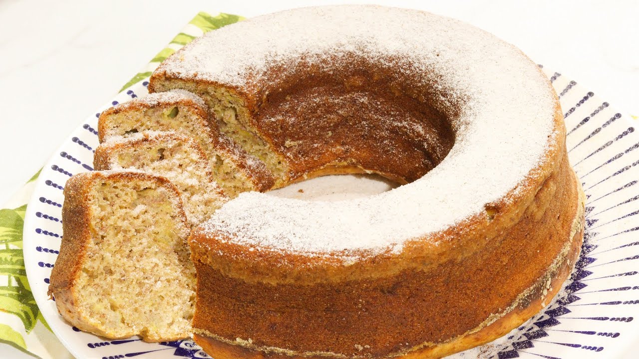 SEM ÓLEO E SEM MANTEIGA - FICA SUPER MOLHADINHO - BOLO DE BANANA SIMPLES LEVE PARA O CAFÉ
