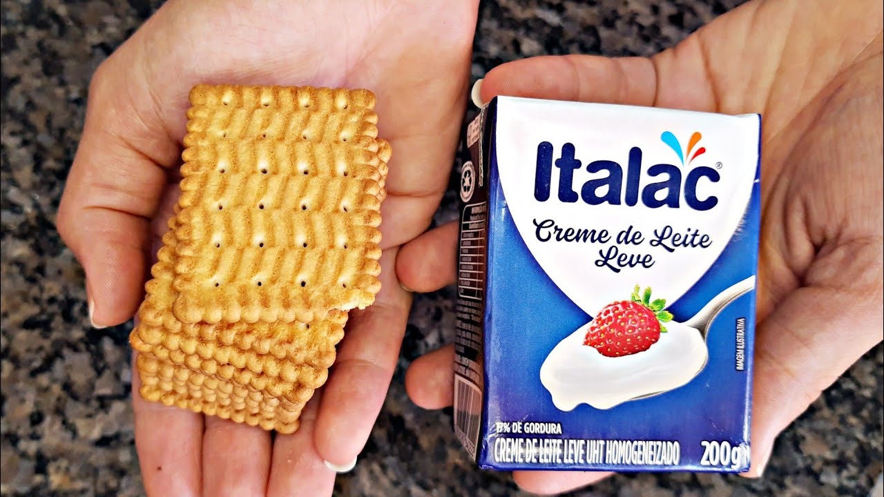 Tem creme de leite e biscoito na sua casa ? | receitas fáceis e rapidas | pavê